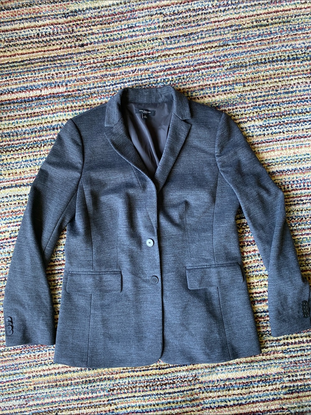 Ann Taylor Charcoal Gray Wool/Poly Blazer